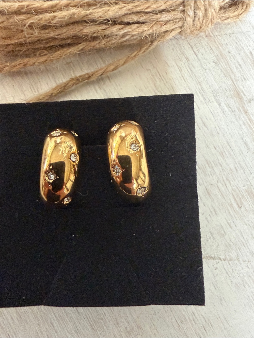 Gold and Red Dome Clip-On Earrings